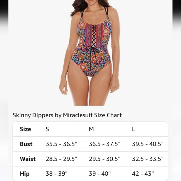 Skinny Dippers Women's Lace Up Front Removable Cup One-piece Swimsuit - Large - Picture 3 of 13